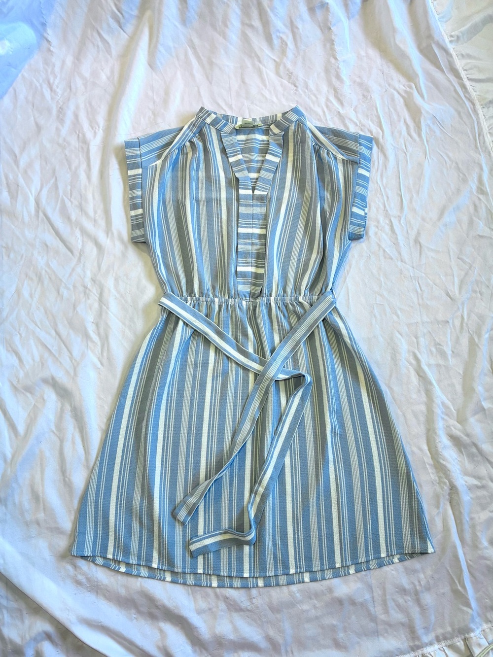 Monteau Striped Tie Mini Dress